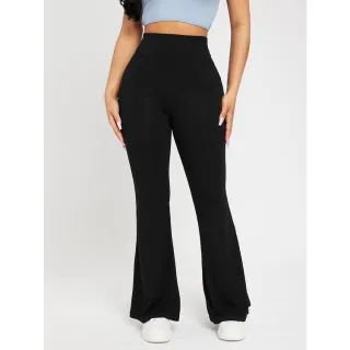 Flare Feminina Calça Flanelada Cintura Alta Bailarina Boca de Sino - LEGGING PRETA FLANELADA