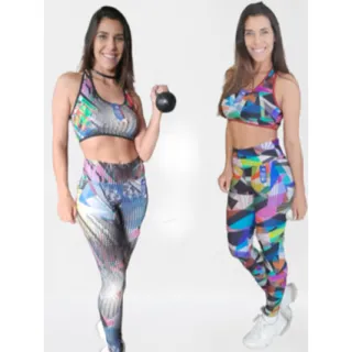 Calça Legging e Top Conjunto Fitness Feminino para Academia - COR 288