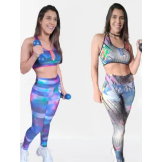 Calça Legging e Top Conjunto Fitness Feminino para Academia - COR 288