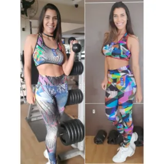 Calça Legging e Top Conjunto Fitness Feminino para Academia - COR 288