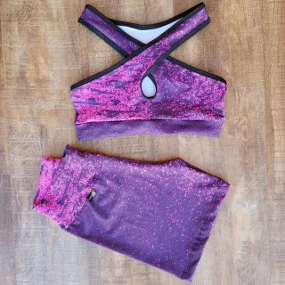 Conjunto Fitness Estampado Feminino - Short e Top para Academia - Estampa 08