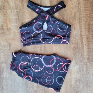 Conjunto Fitness Estampado Feminino - Short e Top para Academia - Estampa 08