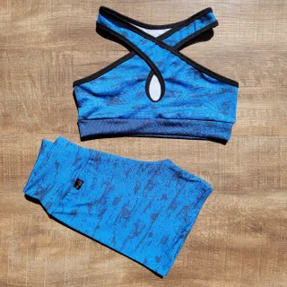 Conjunto Fitness Estampado Feminino - Short e Top para Academia - Estampa 08