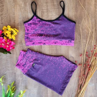 Conjunto de Academia Feminino: Top e Short Fitness - Estampa 05