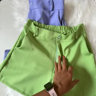 Premium Alfaiataria Feminina Shorts - Branco