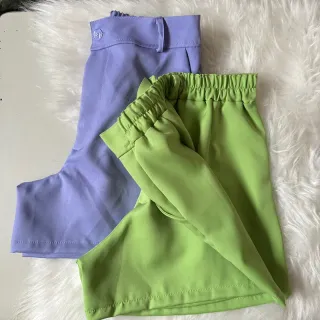 Premium Alfaiataria Feminina Shorts - Branco