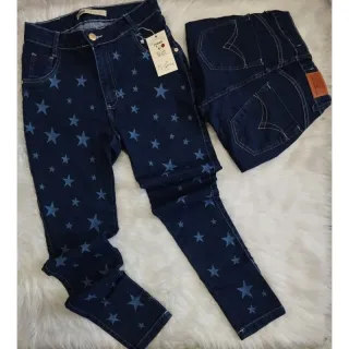 Cintura alta Sal e Pimenta jeans calça - Forma PEQUENA/ corte/ B 0337
