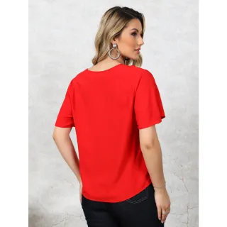 Moda Viscorinho Feminina Blusa - LANGJA