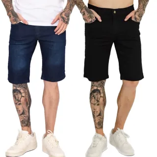 Lycra jeans masculina bermuda kit 2 - P + E