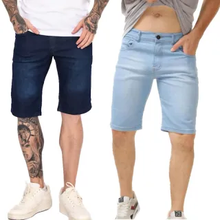 Lycra jeans masculina bermuda kit 2 - P + E