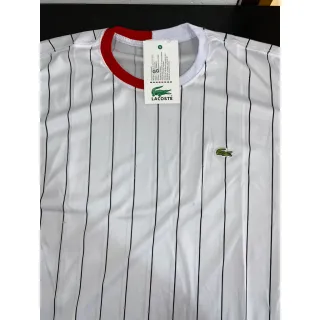 Promoção Camisa Lacoste Listrada Manga Curta Sport Live Feminino & Masculino - Vermelha
