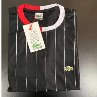 Promoção Camisa Lacoste Listrada Manga Curta Sport Live Feminino & Masculino - Vermelha