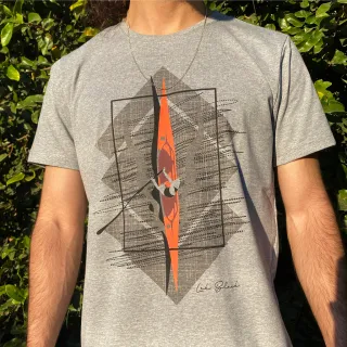 Malha Premium Estampada Camiseta Masculina Gola Redonda Canoa