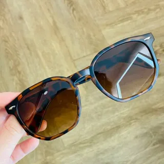 Clássico Óculos de Sol Retangular Masculino Feminino - Preto Lente Verde