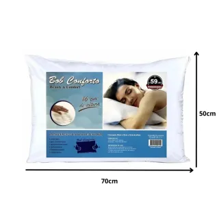Confortável Travesseiro Branco Antialérgico 50x70x16cm - Promoção - Único