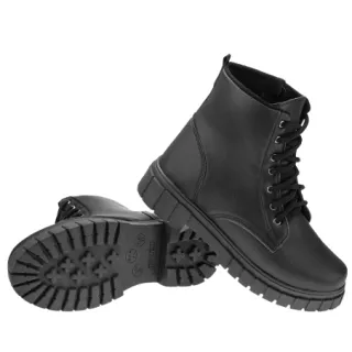 Promoção Confortável Blogueira Tratorada Feminino Coturno Bota - Bota Preto