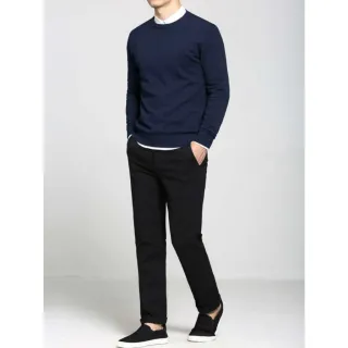 Suéter Masculino de Frio com Gola Redonda - Azul