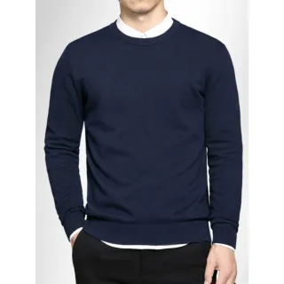 Suéter Masculino de Frio com Gola Redonda - Azul