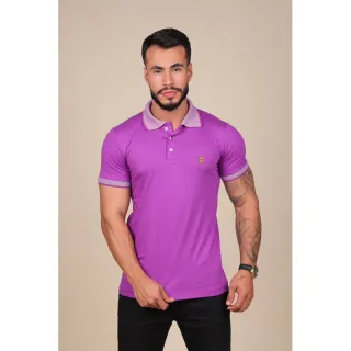 Casual Lilás Plus Size G2 Camiseta Polo Gola (Envio Imediato) - Lilás
