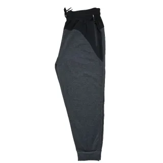 CÇFLAN - Calça moletom forrada com zíper no bolso - PRETO E CINZA