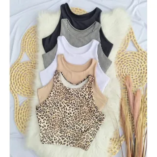 Suplex Blusa Regata Básica Sem Bojo - Estilo Cropped - Preto