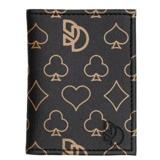 Grife Premium Porta Cartão Masculino Slim Carteira - PRETA/FLOR/CINZA