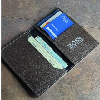 Super Promoção: Carteira Compacta Masculina em Couro Legítimo 100% - HB Bege