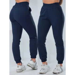 Cintura alta feminina, calça jogger de moletom - Damasco