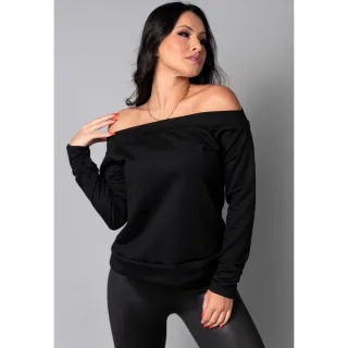 Cropped Manga Longa Ombro a Ombro - Blusa Mvb Modas - Azul