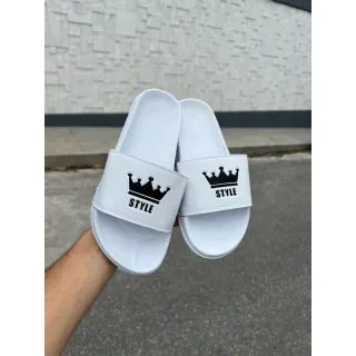 Slide unissex pronta entrega - Chinelo masculino e feminino - Coroa preto