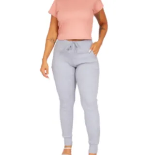 Punho Flanelada Calça Moletom Adulto Peluciada Grossa - Calça Moletom Fem Preto