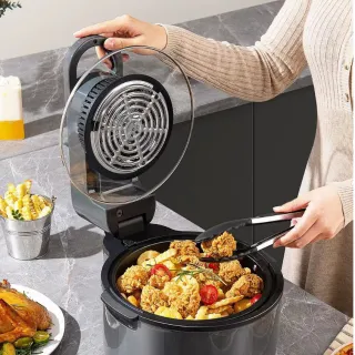Fritadeira Elétrica Digital Air Fryer 10L, com Grelha e Cesto Removível, Sem Óleo, Bivolt - 220V
