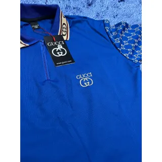 Polo Bordada Gucci Gola com Ziper - Todas as Cores e Tamanhos - Azul Royal