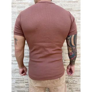 Camiseta Canelada Slim: Justa ao Corpo - Azul Marinho