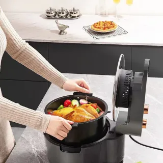 Fritadeira Elétrica Digital Air Fryer 10L, com Grelha e Cesto Removível, Sem Óleo, Bivolt - 220V