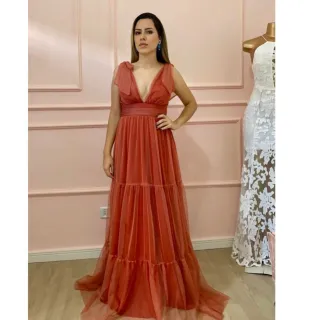 Vestido Carmem para Festa de Casamento e Formaturas - sem brilho - Serenity