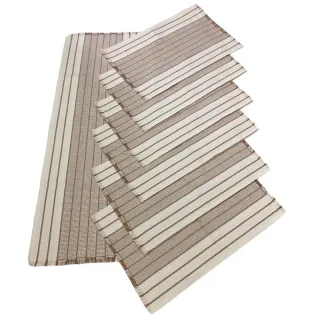 Jogo de Mesa Americano de Tear com 7 peças: Decoração Chic e Imperdível - Preto faixa