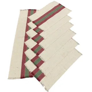 Jogo de Mesa Americano de Tear com 7 peças: Decoração Chic e Imperdível - Preto faixa