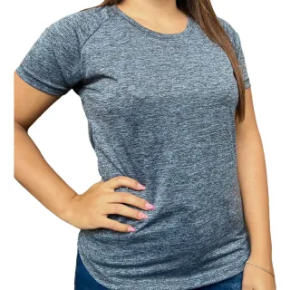 Fitness Camiseta Feminina Dry Fit Academia - Cinza