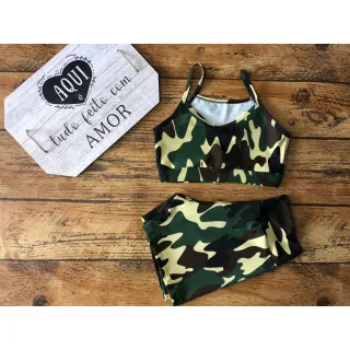 Moda fitness: conjunto top e short curto ou pedal - Est.13