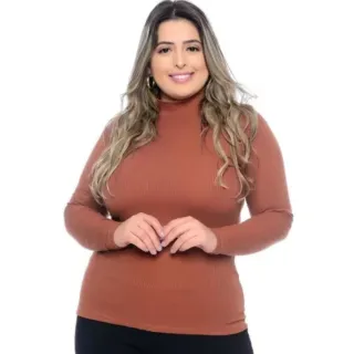 Blusa Plus Size Manga Longa Cacharrel Feminina do 44 ao 56 - PINCK