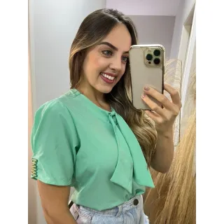 Moda Evangélica Blusa Social Feminina Manga Curta - 654