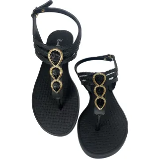 Rasteirinha feminina lirio star sandália - 3 tira I I preto