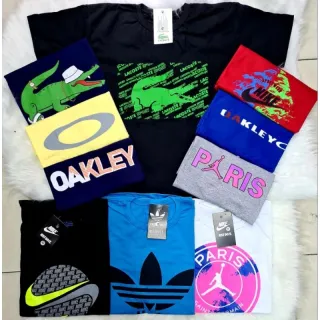 Malha de algodão penteado - Kit 3 camisetas estampadas variadas - CORES VARIADAS