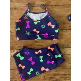 Top + Short Fitness Conjunto GG até - 20