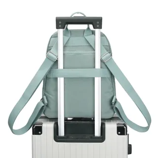 Média Viagem Simples Sólida Cor Leve Feminina Escolar Pano Nylon Moda Casual Mochila - ROSA5107