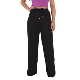 Moda Casual: Calça Pantalona Feminina de Cintura Alta - Tendência Wide Leg - Marinho