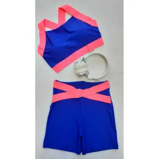 Conjunto Fitness Feminino Neon Estampa Animal Cintura Alta - Ref.022