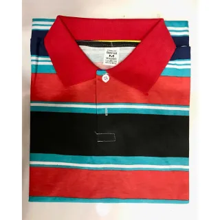 Camisa Polo Listrada em Algodão Promoção Imperdível - Rosa