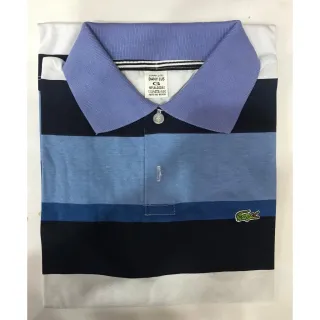 Camisas Polo Listradas em Algodão - Supper Promoção! - Azul Marinho